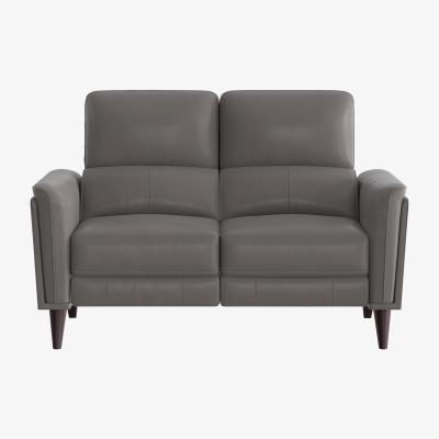 Furniture Village Compact Collection Klein 2 Seater HW Leather Power Recliner Sofa with Telescopic Headrests - Elephant