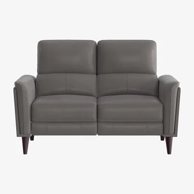 Furniture Village Compact Collection Klein 2 Seater HW Leather Power Recliner Sofa with Telescopic Headrests - Elephant