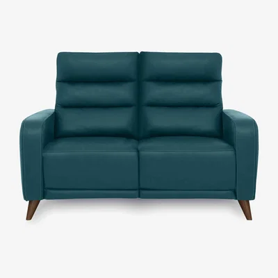 Furniture Village Quinn 2 Seater Leather Sofa - Midnight Jade
