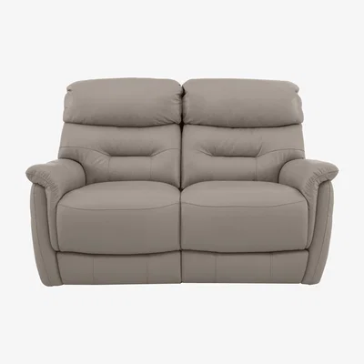 Furniture Village Chicago 2 Seater Leather Sofa - Grey- World of Leather