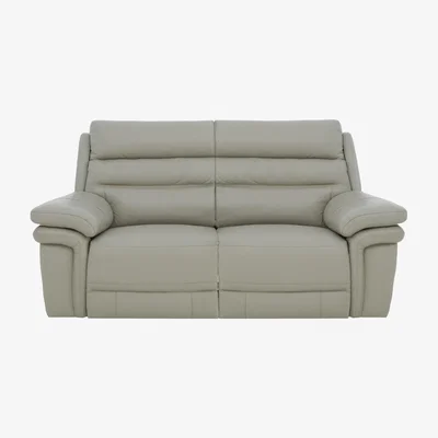 Furniture Village Berlin 2 Seater Leather Power Recliner Sofa - Grey