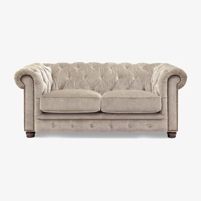 Furniture Village At The Helm - Shackleton 2 Seater Fabric Chesterfield Sofa with USB-C