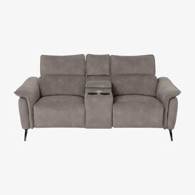 Furniture Village Jude 2 Seater Fabric Power Recliner Sofa with Smart Console Unit and Power Telescopic Headrests - Mocha Dexter
