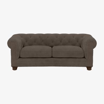 Furniture Village Alexander and James - Chesterfield Collection Hugo 2 Seater Fabric Sofa - Discovery with Studs - Dark Feet