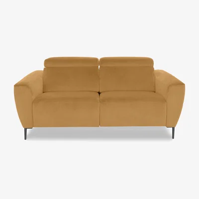 Furniture Village Nicoletti Italia - Milano 2 Seater Fabric Sofa - Flambe Ocre