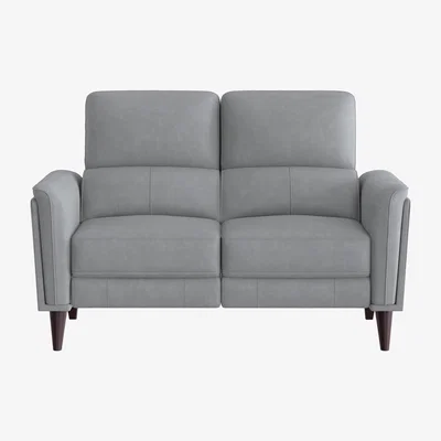 Furniture Village Compact Collection Klein 2 Seater Fabric Power Recliner Sofa with Telescopic Headrests - Bluish Grey