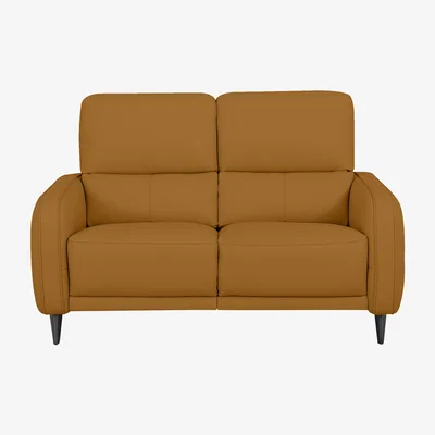 Furniture Village Domicil - Logan 2 Seater Leather Power Recliner Sofa - NP Honey Yellow