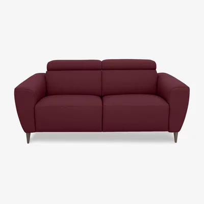 Furniture Village Nicoletti Italia - Milano 2 Seater Leather Power Recliner Sofa - Dali Bordeaux