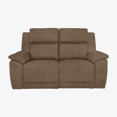 Furniture Village Utah 2 Seater Fabric Power Recliner Sofa with Headrests and Power Lumbar - Classic Brown