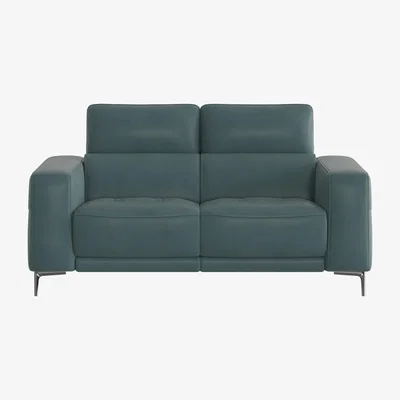 Furniture Village Adama 2 Seater Leather Sofa - Green- World of Leather