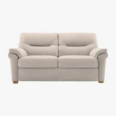 Furniture Village G Plan - Seattle 2.5 Seater Fabric Sofa with Wooden Feet - Nebular Blush