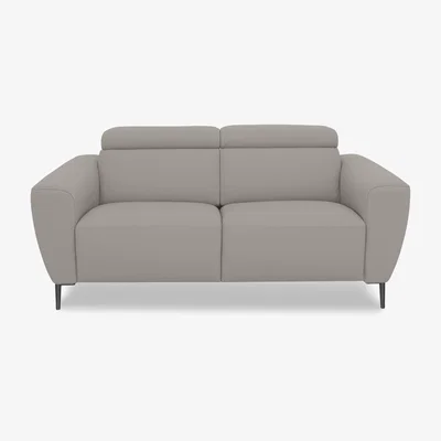 Furniture Village Nicoletti Italia - Milano 2 Seater Leather Power Recliner Sofa - Dali Tortora