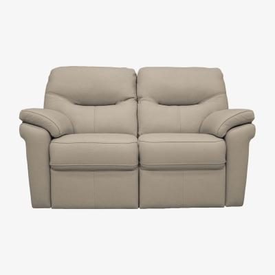 Furniture Village G Plan - Seattle 2 Seater Leather Power Recliner Sofa with Power Lumbar - Oxford Mushroom