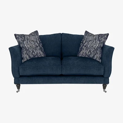 Furniture Village Boutique Chatterley 2 Seater Sofa with Knole Arms - Bolero Midnight with Ebony Castor