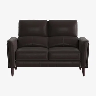 Furniture Village Compact Collection Klein 2 Seater BV Leather Sofa - Dark Chocolate