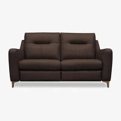 Furniture Village G Plan - Arlo 2 Seater Leather Power Recliner Sofa - Capri Chocolate with Walnut Feet
