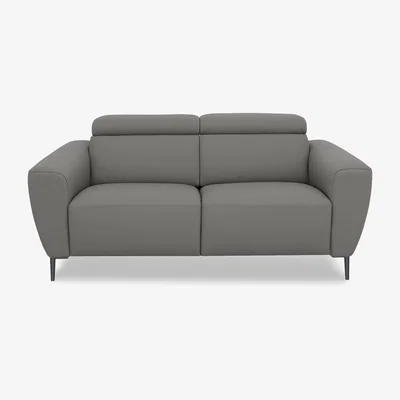 Furniture Village Nicoletti Italia - Milano 2 Seater Leather Sofa - Torello Iron