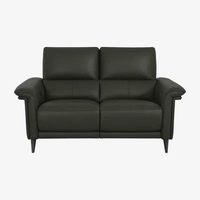Furniture Village Domicil - Huxley 2 Seater Leather Power Recliner Sofa with Telescopic Headrests - NN Olive Green