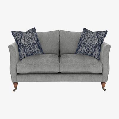 Furniture Village Boutique Chatterley 2 Seater Sofa - Bolero Steel with Walnut Castor