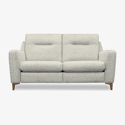Furniture Village G Plan - Arlo 2 Seater Fabric Power Recliner Sofa - Waffle Smoke with Walnut Feet