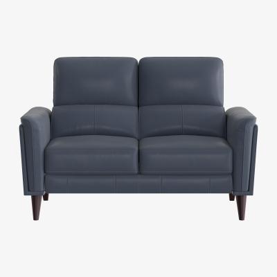Furniture Village Compact Collection Klein 2 Seater BV Leather Sofa - BV Ocean Blue