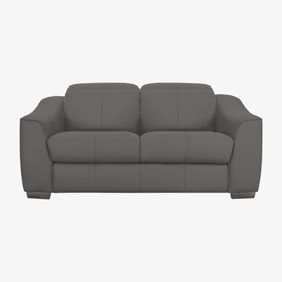 Furniture Village Xavier 2 Seater NC Leather Power Recliner Sofa with Headrests - NC Elephant