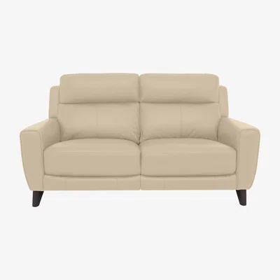 Furniture Village Comfort Story - Zen 2 Seater Leather Power Recliner Sofa with Headrests and Power Lumbar - Bisque