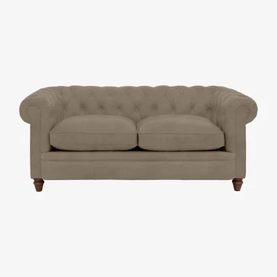 Furniture Village Alexander and James - Chesterfield Collection Ralph 2 Seater Fabric Sofa - Mouse - Dark Feet