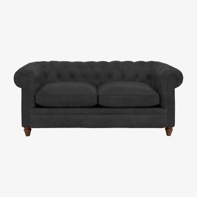 Furniture Village Alexander and James - Chesterfield Collection Ralph 2 Seater Fabric Sofa - Boot - Dark Feet