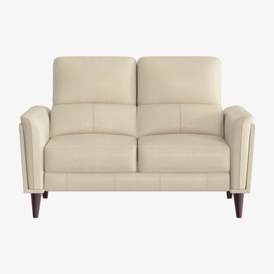 Furniture Village Compact Collection Klein 2 Seater BV Leather Sofa - BV Bisque