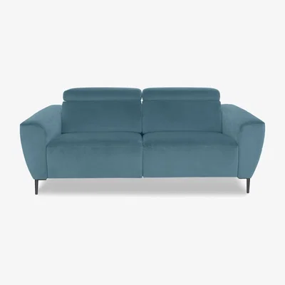 Furniture Village Nicoletti Italia - Milano 2.5 Seater Fabric Power Recliner Sofa - Selma Turchese