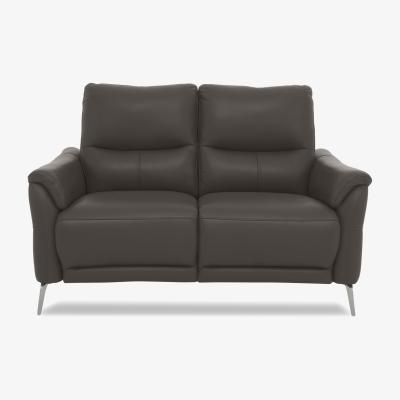 Furniture Village Daytona 2 Seater Leather Power Recliner Sofa with Bluetooth Speaker - Storm