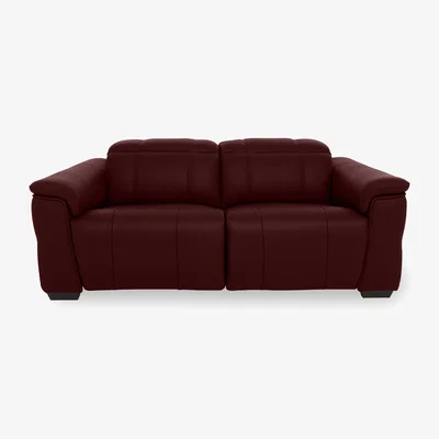 Furniture Village Inca NC Leather 2 Seater Power Recliner Sofa with Power Headrests - Ruby
