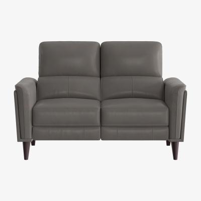 Furniture Village Compact Collection Klein 2 Seater NC Leather Power Recliner Sofa with Telescopic Headrests - NC Elephant