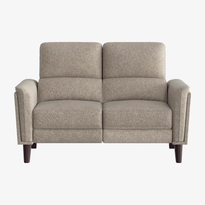 Furniture Village Compact Collection Klein 2 Seater Fabric Power Recliner Sofa with Telescopic Headrests - Biscuit