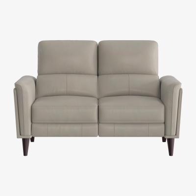 Furniture Village Compact Collection Klein 2 Seater NC Leather Power Recliner Sofa with Telescopic Headrests - Feather