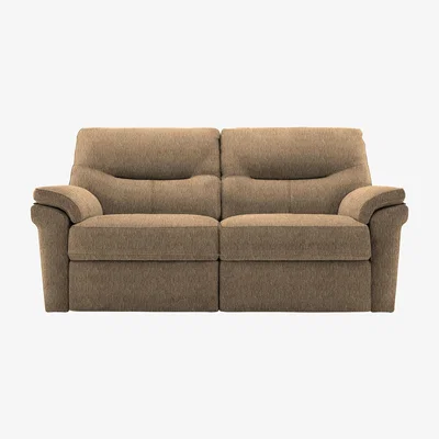 Furniture Village G Plan - Seattle 2.5 Seater Fabric Manual Recliner Sofa - Brown
