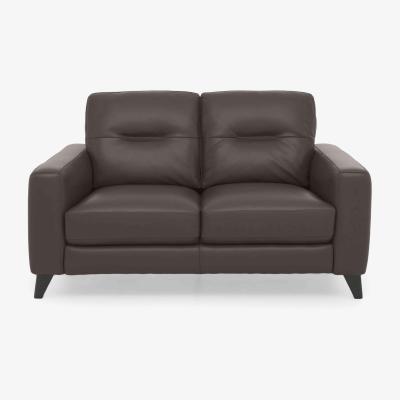 Furniture Village Jules 2 Seater HW Leather Sofa - Charcoal Grey