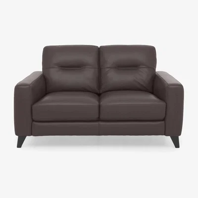 Furniture Village Jules 2 Seater HW Leather Sofa - Charcoal Grey