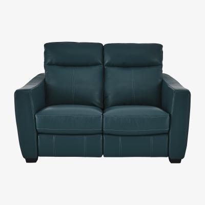 Furniture Village Compact Collection Midi 2 Seater Leather Power Recliner Sofa - Green- World of Leather