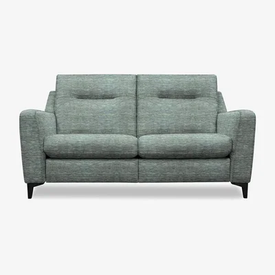 Furniture Village G Plan - Arlo 2 Seater Fabric Power Recliner Sofa - Waffle Marine with Ebony Feet