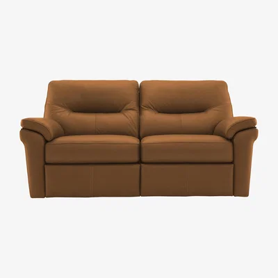 Furniture Village G Plan - Seattle 2.5 Seater Leather Power Recliner Sofa with Power Lumbar - Cambridge Tan