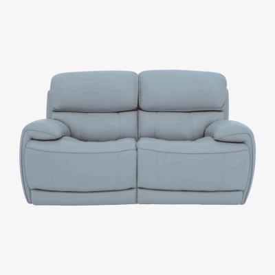 Furniture Village Relax Station Rocco 2 Seater NC Leather Power Rocker Sofa with Headrests - Pearl Blue