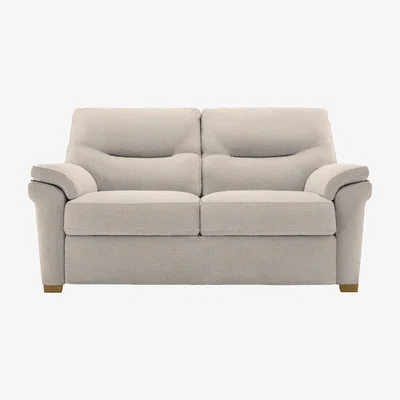 Furniture Village G Plan - Seattle 2 Seater Fabric Sofa with Wooden Feet - Nebular Blush