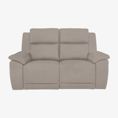 Furniture Village Utah 2 Seater Fabric Power Recliner Sofa with Headrests and Power Lumbar - Velvet Sand