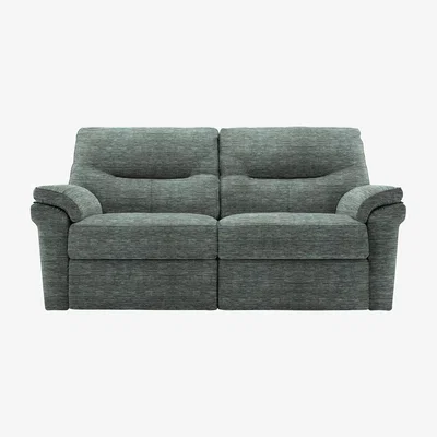 Furniture Village G Plan - Seattle 2.5 Seater Fabric Power Recliner Sofa with Power Lumbar - Waffle Marine