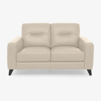 Furniture Village Jules 2 Seater BV Leather Sofa - BV Bisque