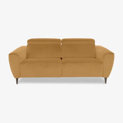 Furniture Village Nicoletti Italia - Milano 2.5 Seater Fabric Sofa - Flambe Ocre