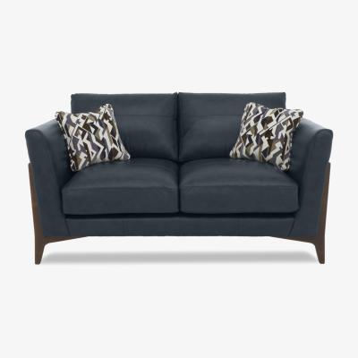 Furniture Village Iris 2 Seater Leather Sofa - Turino Blue Wa Ft