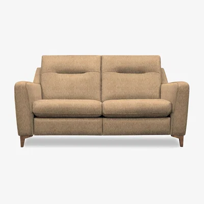 Furniture Village G Plan - Arlo 2 Seater Fabric Sofa - No Recliner - Boucle Cocoa with Walnut Feet